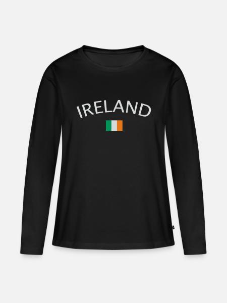ireland - Frauen Premium Bio Langarmshirt - Schwarz