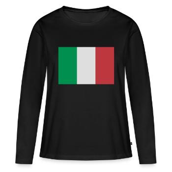 italien - T-shirt manches longues Premium bio Femme - noir - Devant - Julia (174cm)