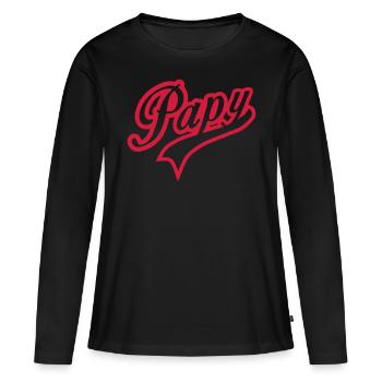 Opa-Logo 150 - Frauen Premium Bio Langarmshirt - Schwarz - Vorne - Julia (174cm)
