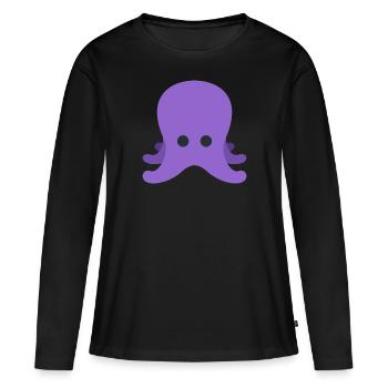 Calmar Pourpre - T-shirt manches longues Premium bio Femme - noir - Devant - Julia (174cm)