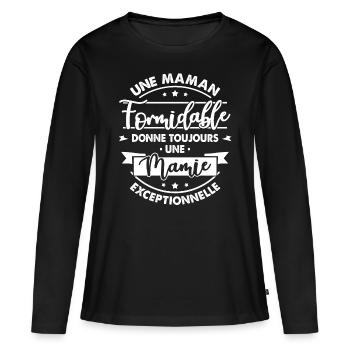 Gift for Grandmother - An Exceptional Granny - Women's Premium Organic Long Sleeve Shirt - black - Front - Julia (174cm)