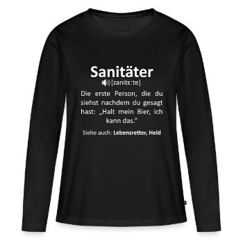 Rettungssanitäter Sanitäter Lebensretter Bier - Frauen Premium Bio Langarmshirt - Schwarz - Vorne - Julia (174cm)