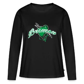 Brême - T-shirt manches longues Premium bio Femme - noir - Devant - Julia (174cm)
