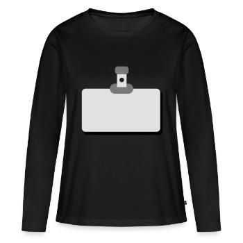 namensschild leer - Frauen Premium Bio Langarmshirt - Schwarz - Vorne - Julia (174cm)