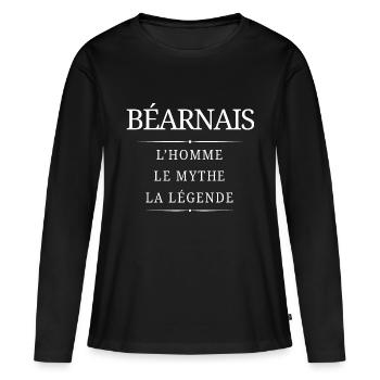 Béarnais Homme Mythe - T-shirt manches longues Premium bio Femme - noir - Devant - Julia (174cm)