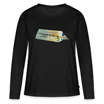 5-Euro-Schein - Frauen Premium Bio Langarmshirt - Schwarz - Vorne - Julia (174cm)