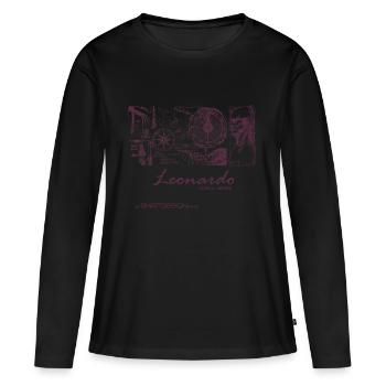 Série spéciale Leonardo - T-shirt manches longues Premium bio Femme - noir - Devant - Julia (174cm)