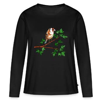Oiseau de pince - T-shirt manches longues Premium bio Femme - noir - Devant - Julia (174cm)
