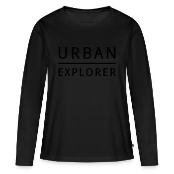 Urban Explorer - T-shirt manches longues Premium bio Femme - noir - Devant - Julia (174cm)