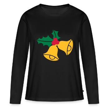 Cloche Noël - T-shirt manches longues Premium bio Femme - noir - Devant - Julia (174cm)