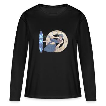 Jumping through the portal - Women's Premium Organic Long Sleeve Shirt - black - Front - Julia (174cm)