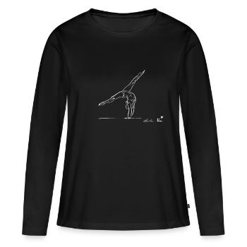 GYMNAST BLANC - T-shirt manches longues Premium bio Femme - noir - Devant - Julia (174cm)