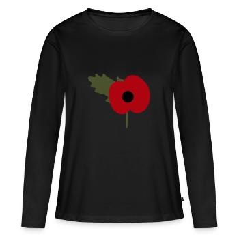 british legion poppy day - T-shirt manches longues Premium bio Femme - noir - Devant - Julia (174cm)