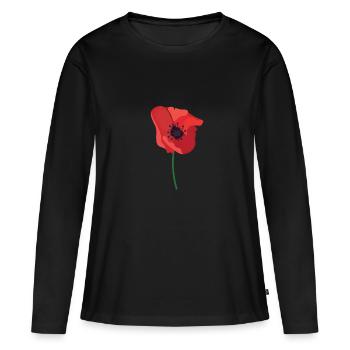 british legion poppy day - T-shirt manches longues Premium bio Femme - noir - Devant - Julia (174cm)