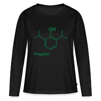 Vert propofol - T-shirt manches longues Premium bio Femme - noir - Devant - Julia (174cm)