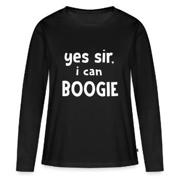 oui monsieur je peux boogie - T-shirt manches longues Premium bio Femme - noir - Devant - Julia (174cm)