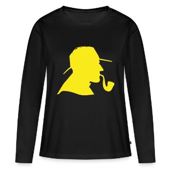 Sh - T-shirt manches longues Premium bio Femme - noir - Devant - Julia (174cm)
