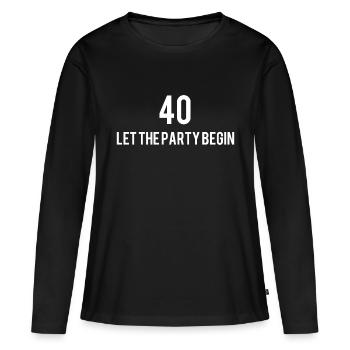 Vierzig 40 - Frauen Premium Bio Langarmshirt - Schwarz - Vorne - Julia (174cm)