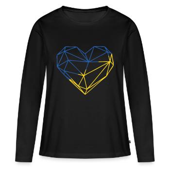 Cœur UK Geo 01 - T-shirt manches longues Premium bio Femme - noir - Devant - Julia (174cm)