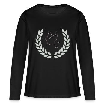 Friede - Frauen Premium Bio Langarmshirt - Schwarz - Vorne - Julia (174cm)