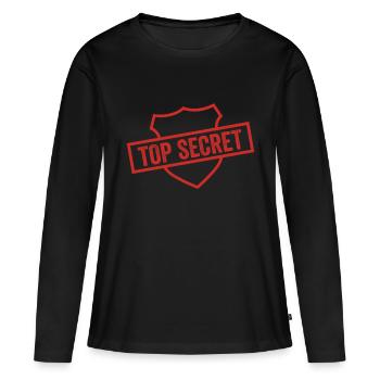 Top Secret - T-shirt manches longues Premium bio Femme - noir - Devant - Julia (174cm)