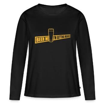 Beer Me Me marier - T-shirt manches longues Premium bio Femme - noir - Devant - Julia (174cm)