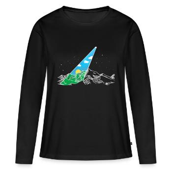 Cloudy Sky - Women's Premium Organic Long Sleeve Shirt - black - Front - Julia (174cm)