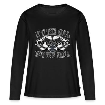 C’est la volonté pas la compétence, il n’y a pas d’excuse... - T-shirt manches longues Premium bio Femme - noir - Devant - Julia (174cm)