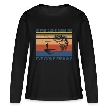Fischer Fischen Angeln Angel Angler Fische Fisch - Frauen Premium Bio Langarmshirt - Schwarz - Vorne - Julia (174cm)