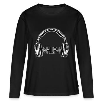 Kopfhörer Casque Auriculares Casque HUP!! - T-shirt manches longues Premium bio Femme - noir - Devant - Julia (174cm)