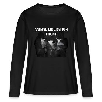Animal Liberation Front Sheep Rescue - Women's Premium Organic Long Sleeve Shirt - black - Front - Julia (174cm)