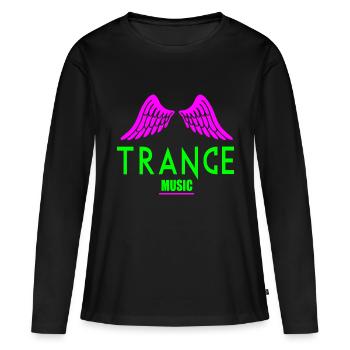 Logo de l’aile de musique trance - T-shirt manches longues Premium bio Femme - noir - Devant - Julia (174cm)
