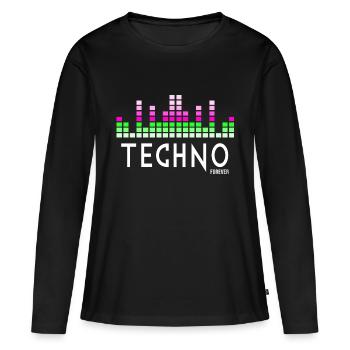 Techno forever - Women's Premium Organic Long Sleeve Shirt - black - Front - Julia (174cm)
