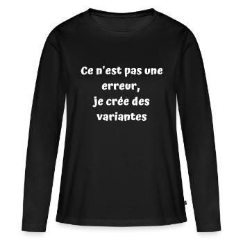 Bricoleur de génie ou maladroit - T-shirt manches longues Premium bio Femme - noir - Devant - Julia (174cm)