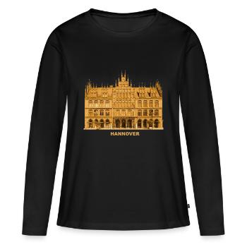 Hannover Altes Rathaus Niedersachsen - Frauen Premium Bio Langarmshirt - Schwarz - Vorne - Julia (174cm)