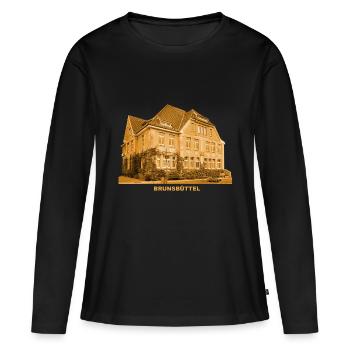 Hôtel de ville de Brunsbüttel, Schleswig-Holstein, Elbe - T-shirt manches longues Premium bio Femme - noir - Devant - Julia (174cm)