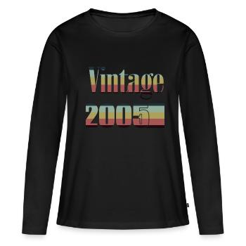 2005 anniversaire 2005 né en 2005 anniversaire - T-shirt manches longues Premium bio Femme - noir - Devant - Julia (174cm)