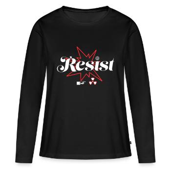 Resists - Women's Premium Organic Long Sleeve Shirt - black - Front - Julia (174cm)