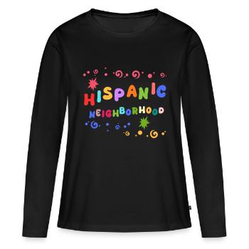Quartier hispanique - T-shirt manches longues Premium bio Femme - noir - Devant - Julia (174cm)