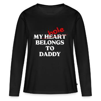 Slogan gay drôle - T-shirt manches longues Premium bio Femme - noir - Devant - Julia (174cm)