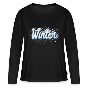 HIVER - T-shirt manches longues Premium bio Femme - noir - Devant - Julia (174cm)
