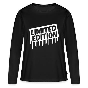 Édition limitée - T-shirt manches longues Premium bio Femme - noir - Devant - Julia (174cm)