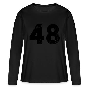 48 - Frauen Premium Bio Langarmshirt - Schwarz - Vorne - Julia (174cm)