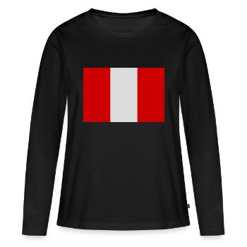 Pérou - T-shirt manches longues Premium bio Femme - noir - Devant - Julia (174cm)