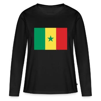 Sénégal - drapeau - T-shirt manches longues Premium bio Femme - noir - Devant - Julia (174cm)