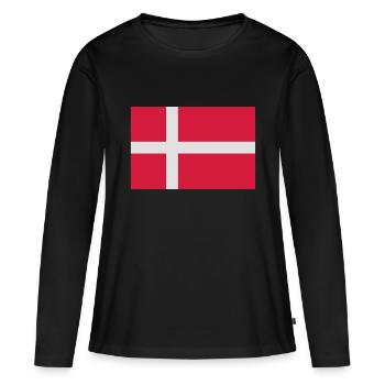 Drapeau danois - T-shirt manches longues Premium bio Femme - noir - Devant - Julia (174cm)