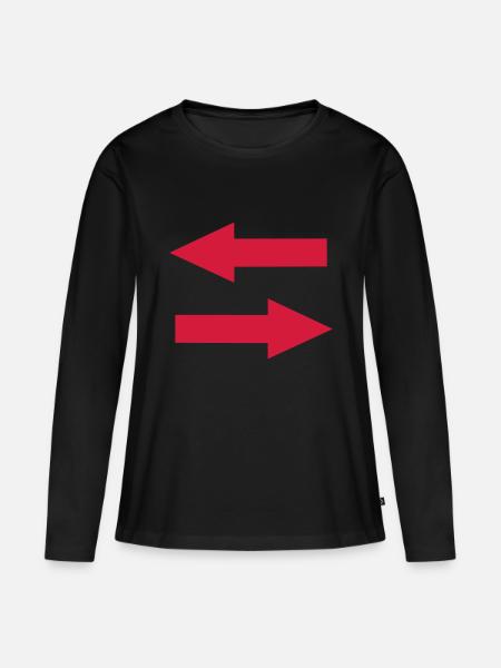 Pfeil - Frauen Premium Bio Langarmshirt - Schwarz