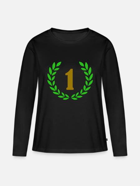 1 - Frauen Premium Bio Langarmshirt - Schwarz