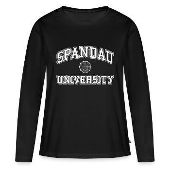 Spandau University - Frauen Premium Bio Langarmshirt - Schwarz - Vorne - Julia (174cm)