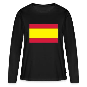 drapeau espagnole - T-shirt manches longues Premium bio Femme - noir - Devant - Julia (174cm)